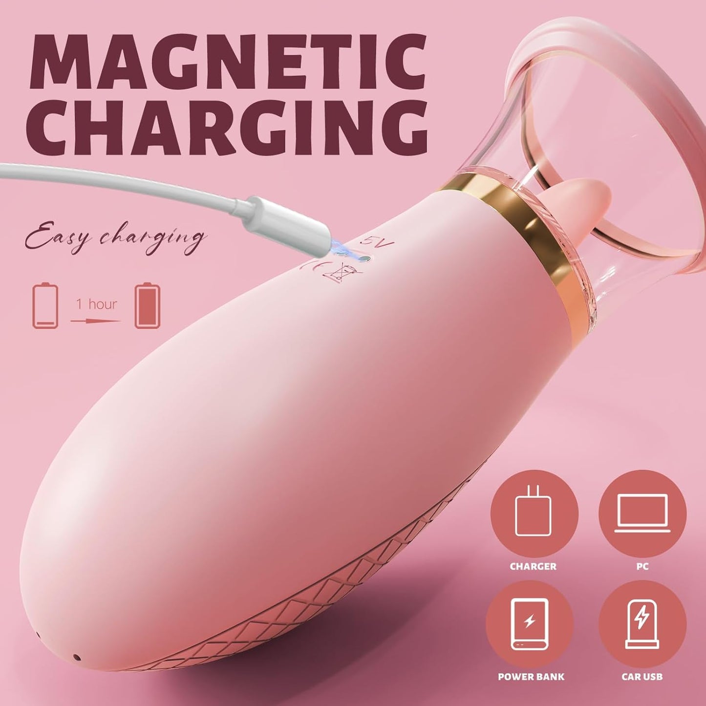 Dual-Action Clitoral & Nipple Sucking Tongue Vibrator