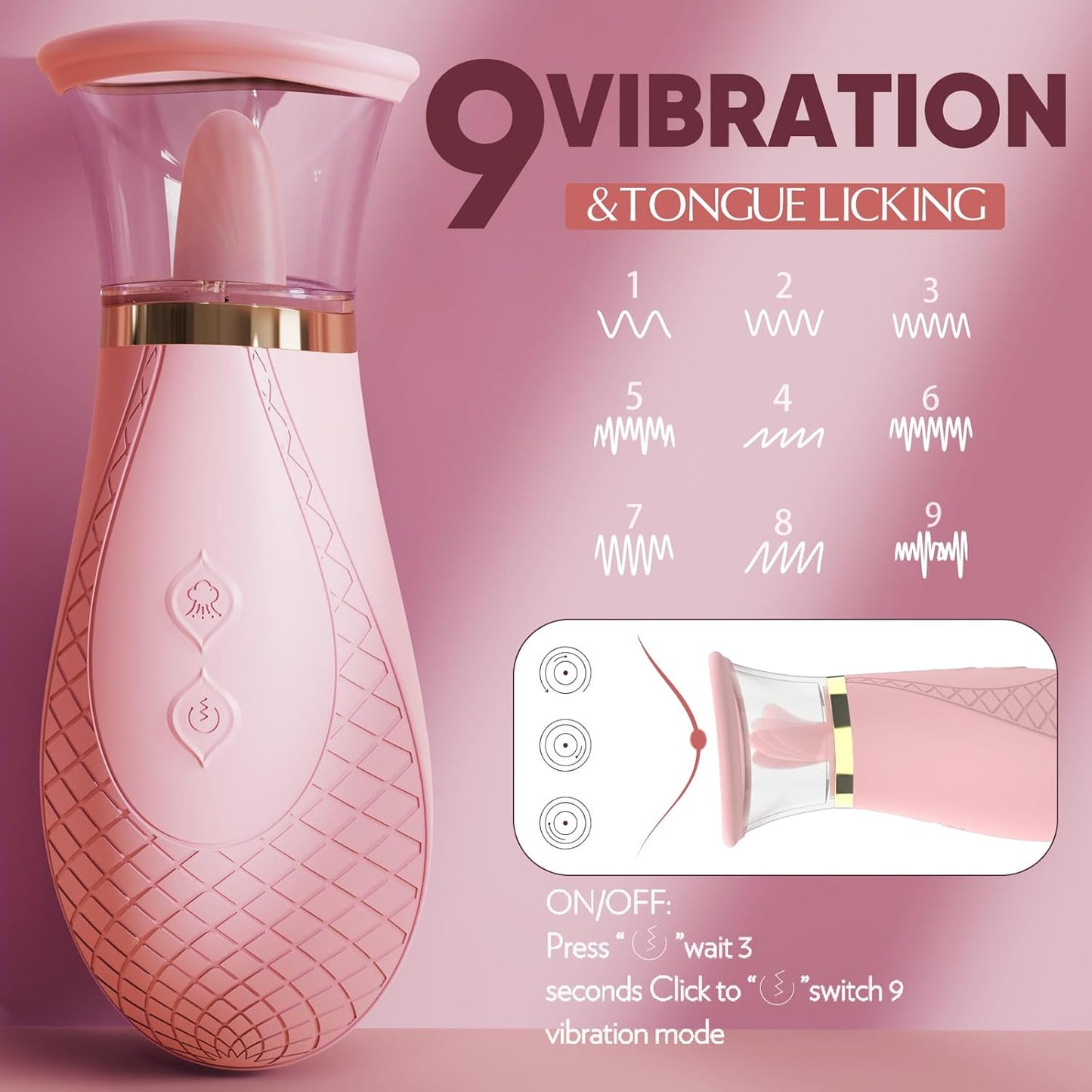 Dual-Action Clitoral & Nipple Sucking Tongue Vibrator