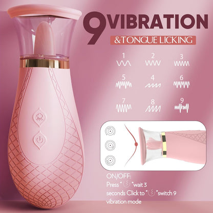 Dual-Action Clitoral & Nipple Sucking Tongue Vibrator
