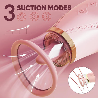 Dual-Action Clitoral & Nipple Sucking Tongue Vibrator
