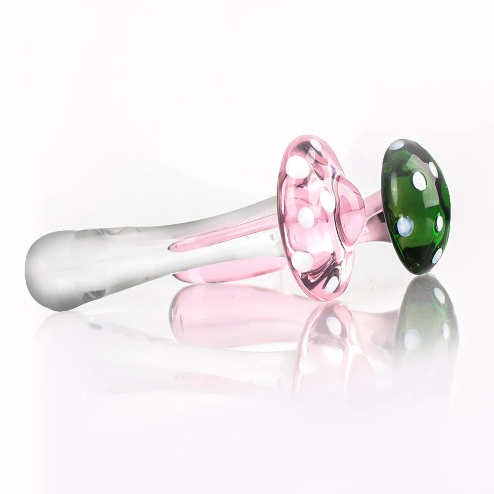 Mushroom-Style Glass Anal Plug