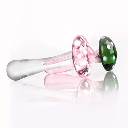 Mushroom-Style Glass Anal Plug