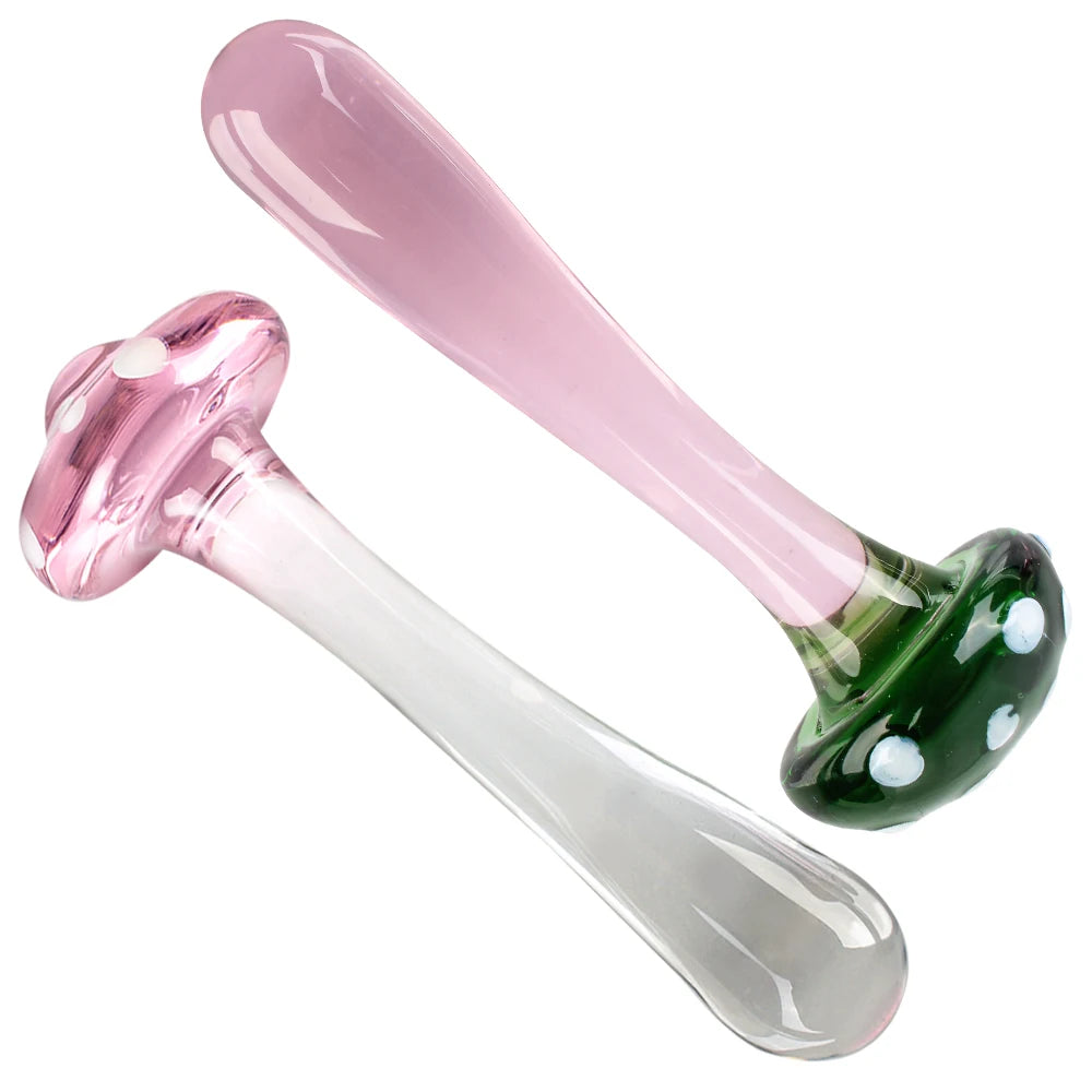Mushroom-Style Glass Anal Plug