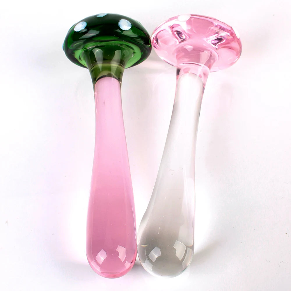 Mushroom-Style Glass Anal Plug
