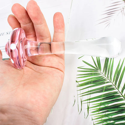 Mushroom-Style Glass Anal Plug