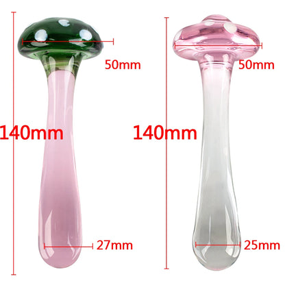 Mushroom-Style Glass Anal Plug