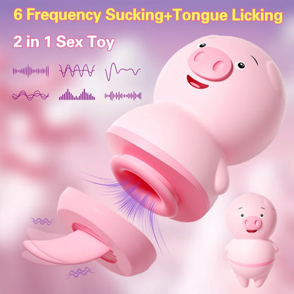 Piggy Style Tongue Motion Suction & Vibration Massager