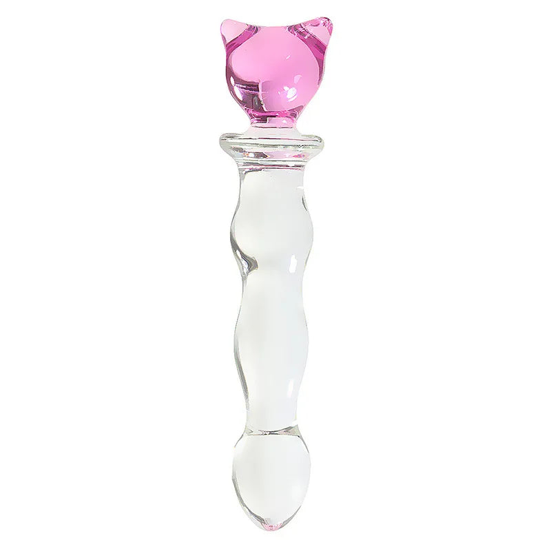 Pink Crystal Glass Anal Plug