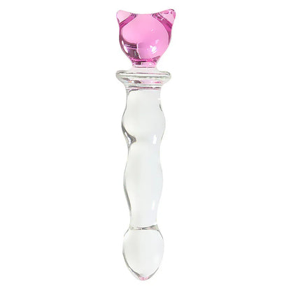 Pink Crystal Glass Anal Plug