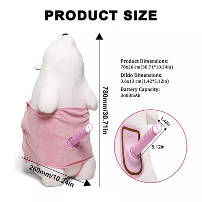 Bear-Shaped Vibrating Support Thrusting Dildo Pillow