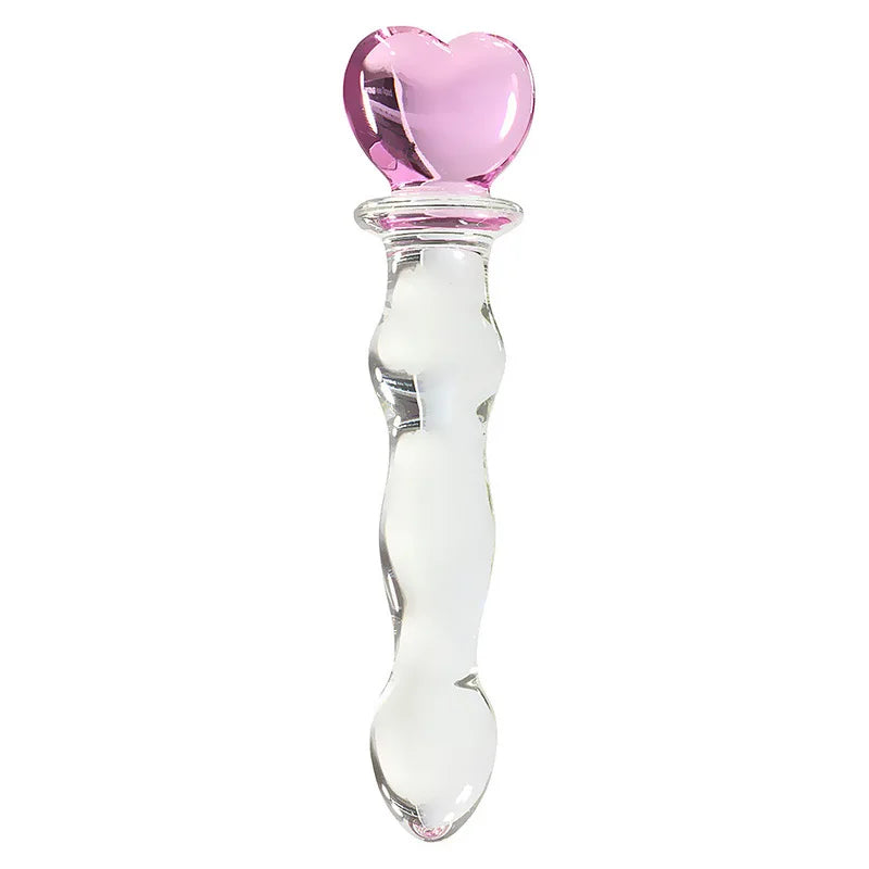 Pink Crystal Glass Anal Plug