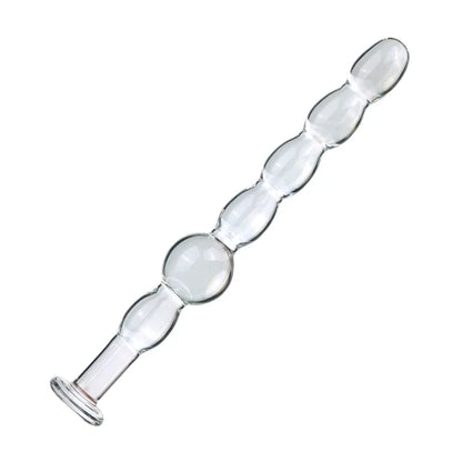 Glass Anal Plug with Pulling Beads