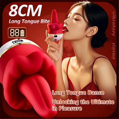 Tongue Rose Suction & Vibration Massager