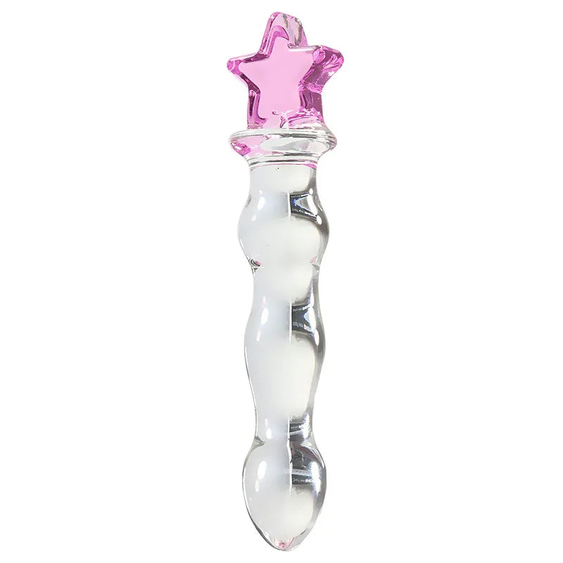 Pink Crystal Glass Anal Plug