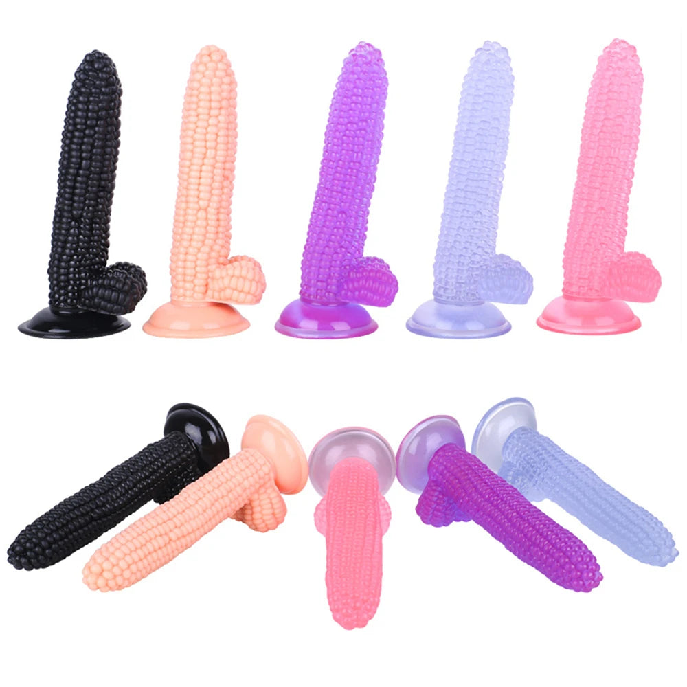 Corn-Shaped Dildo with Suction Cup
