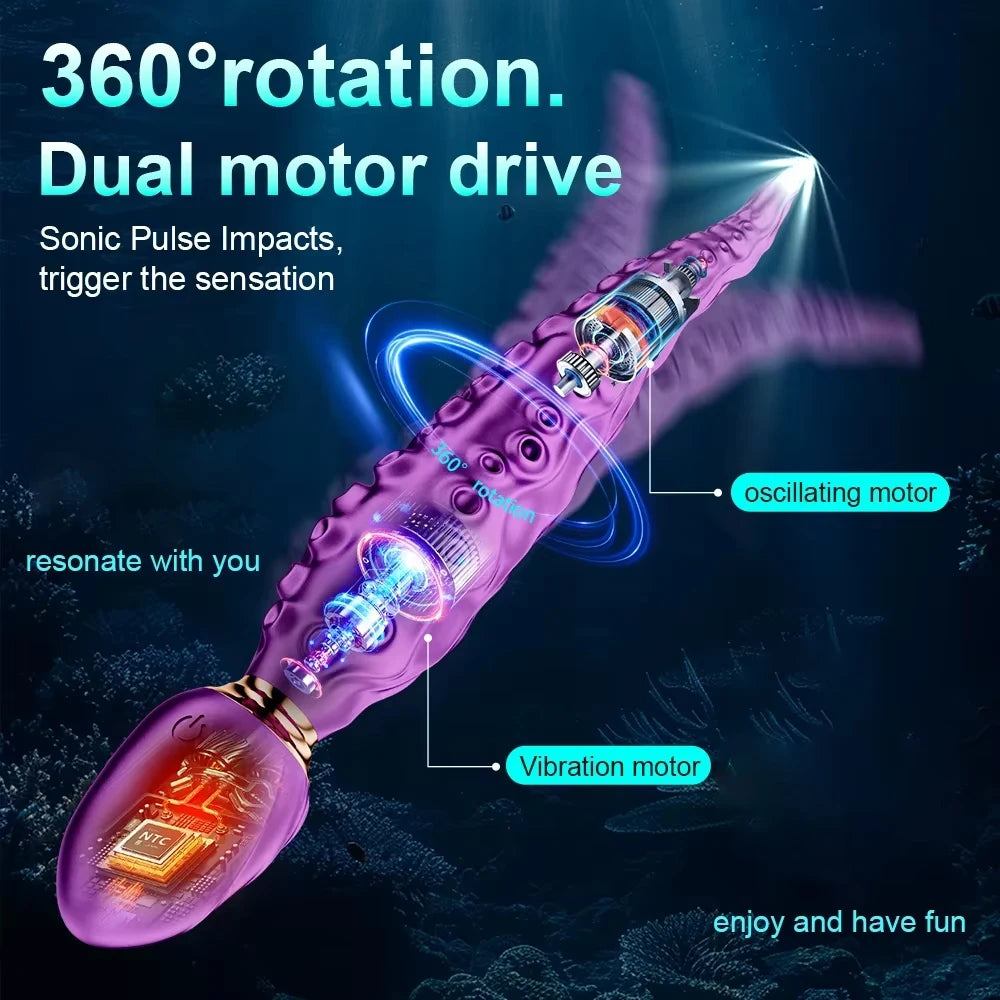 360° Rotation Octopus Tentacle Vibrator