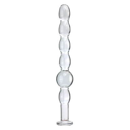 Glass Anal Plug with Pulling Beads