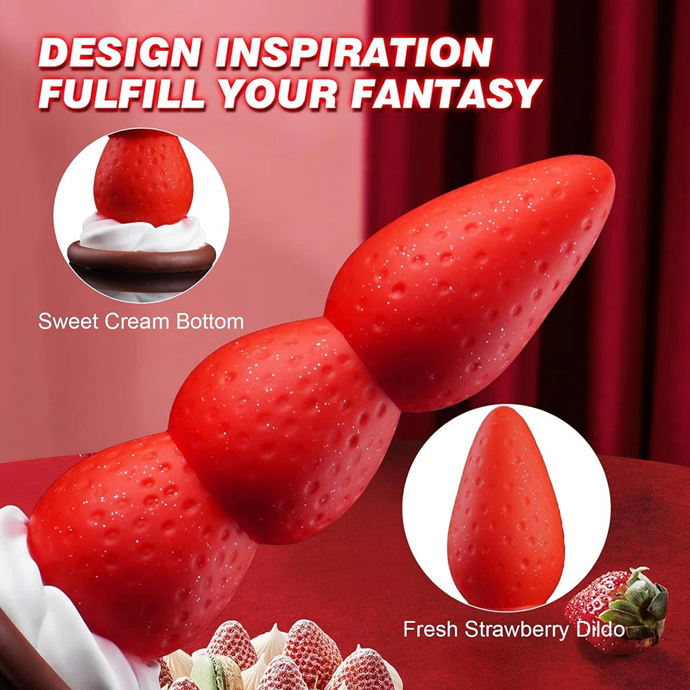 Fantasy Strawberry Monster Anal Plug with Suction Base