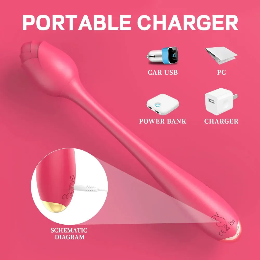 Flower-Shaped Silicone Vibrator