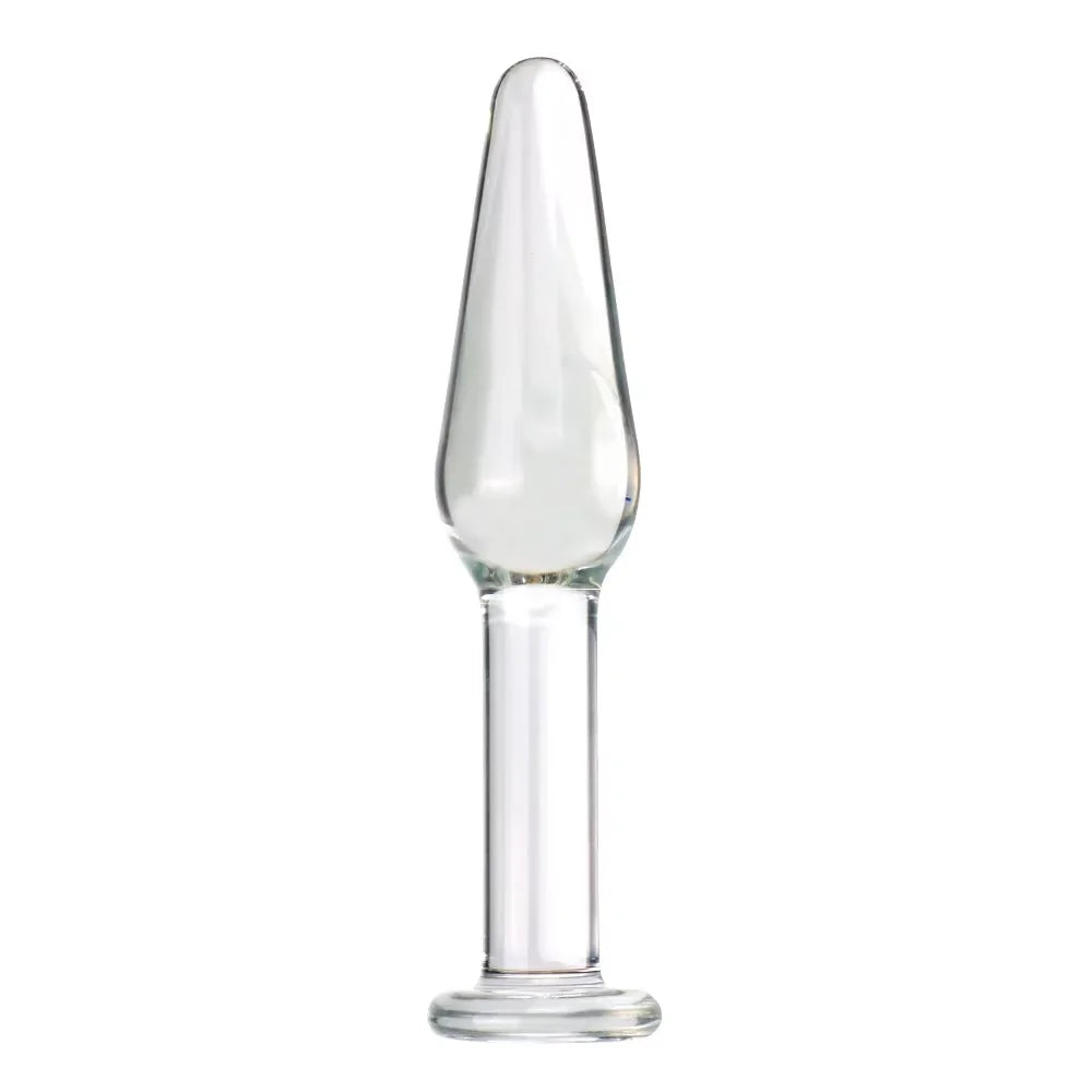 Glass Anal Plug with Pulling Beads