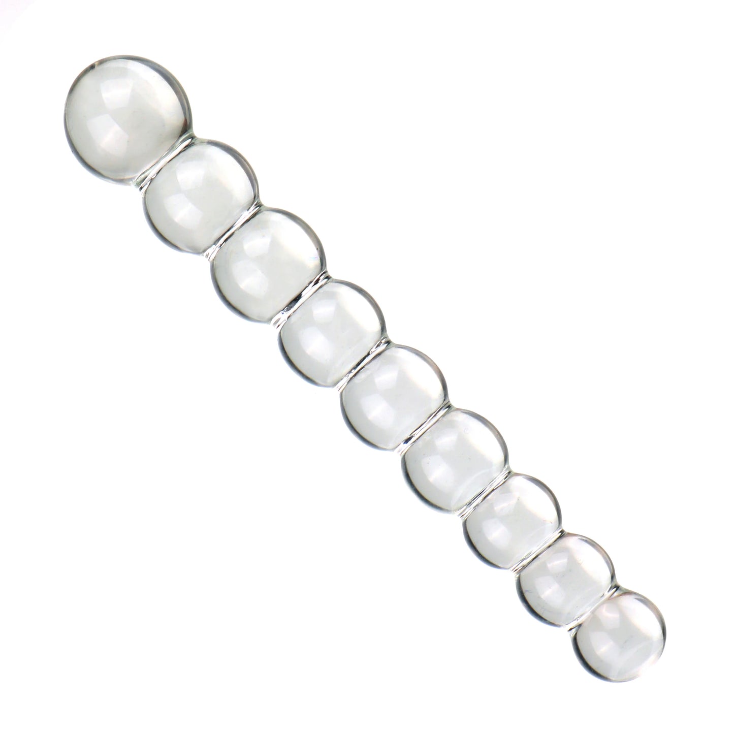Glass Anal Plug with Pulling Beads