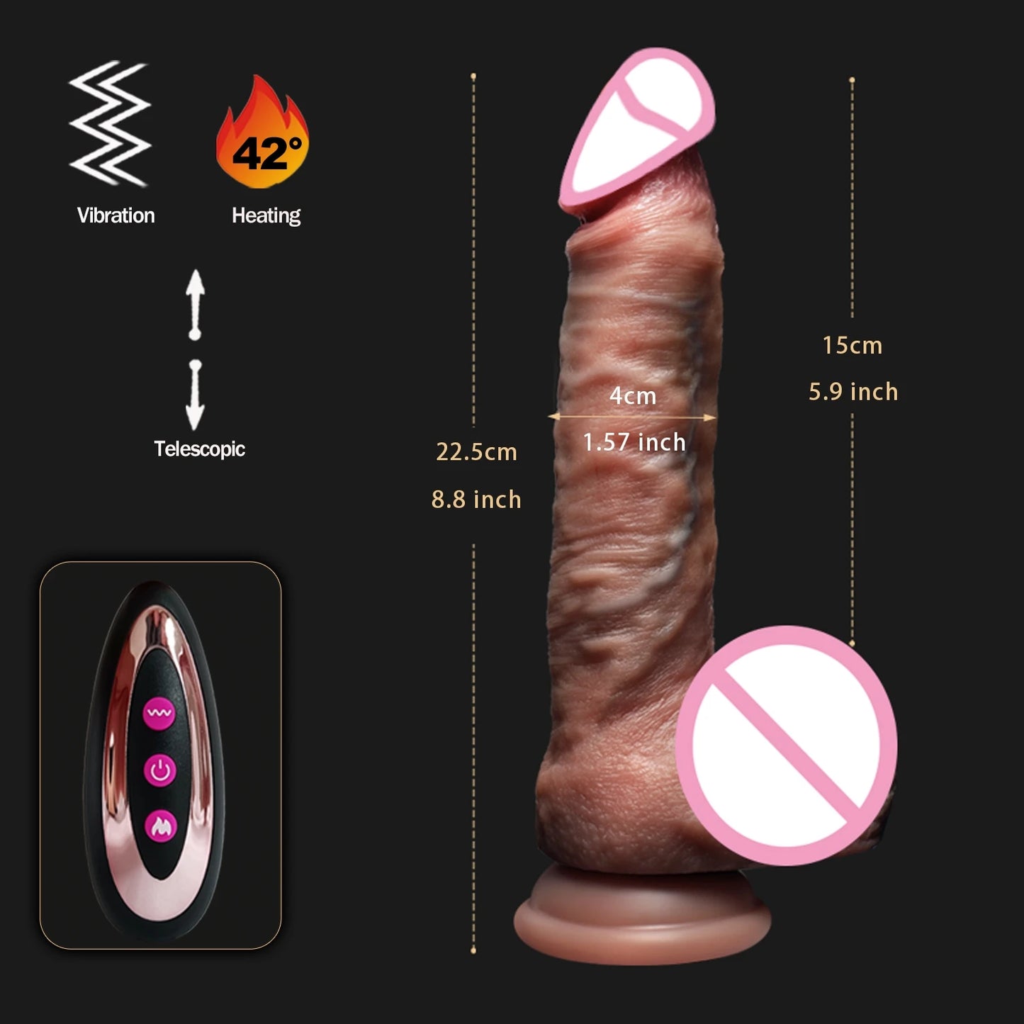 Telescopic Vibrator Dildo