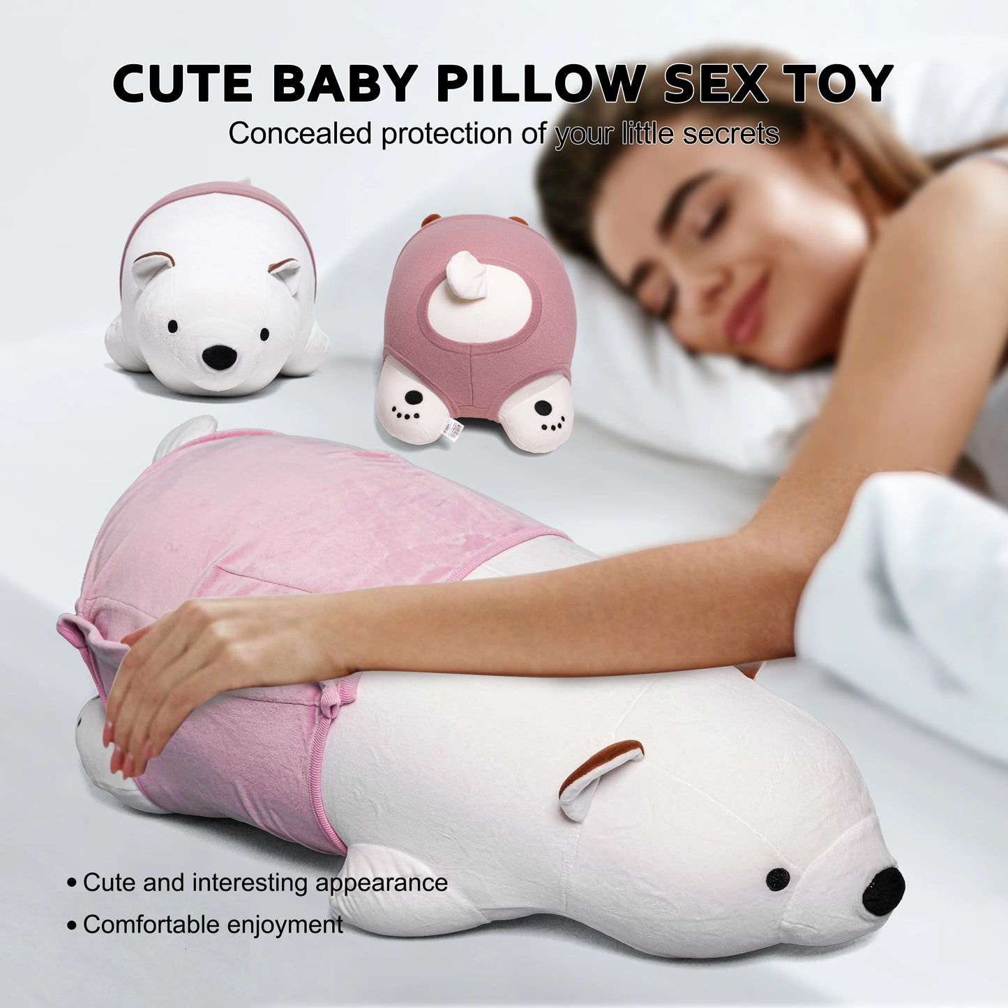 Bear-Shaped Vibrating Support Thrusting Dildo Pillow