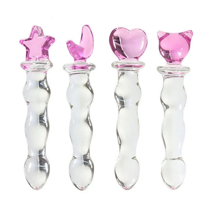 Pink Crystal Glass Anal Plug
