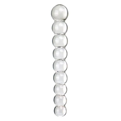 Glass Anal Plug with Pulling Beads